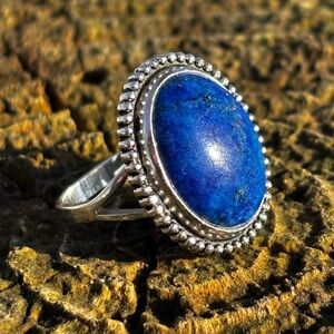 Silver Ring With Lapis Lazuli Stone